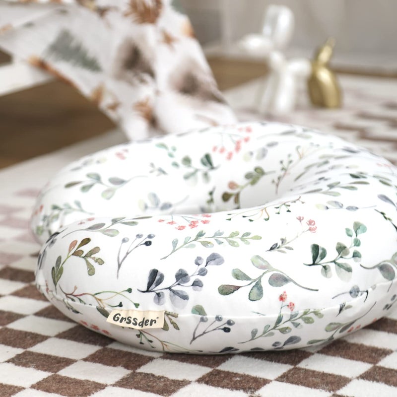 GRSSDER Nursing Pillow Cover Stretchy Minky Removable Nursing Covers for Breastfeeding Pillows, Ultra Soft Comfortable Slipcover for Girls, Stylish Flora Pattern - Image 5