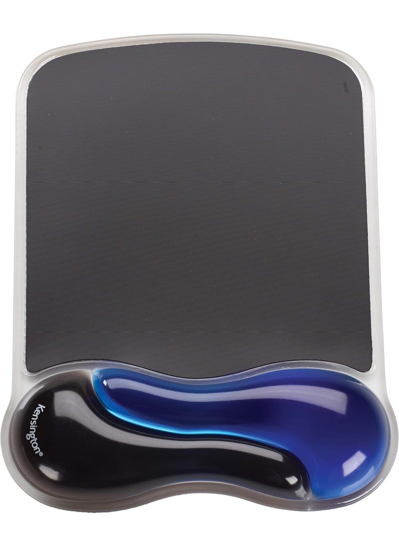 Kensington Kensington Duo Gel Mouse Pad with Wrist Rest Ergonomic Mouse Pad with Wrist Support for Pain Relief Comfortable NonSkid Gel Mouse Pad for Computer Laptop Office  Home 96 x 76 Blue K62401AM  - Image 1