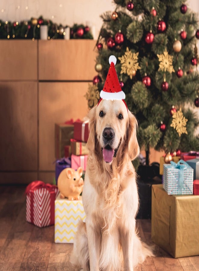 yeabwps 3Pcs Pet Christmas Headbands Dog Christmas Headbands Red Pet Christmas Costume Santa Hat Snowman Reindeer Antlers Puppy Dog Headbands for Small Medium Dogs Christmas Party Supplies Xmas Party Decor - Image 3