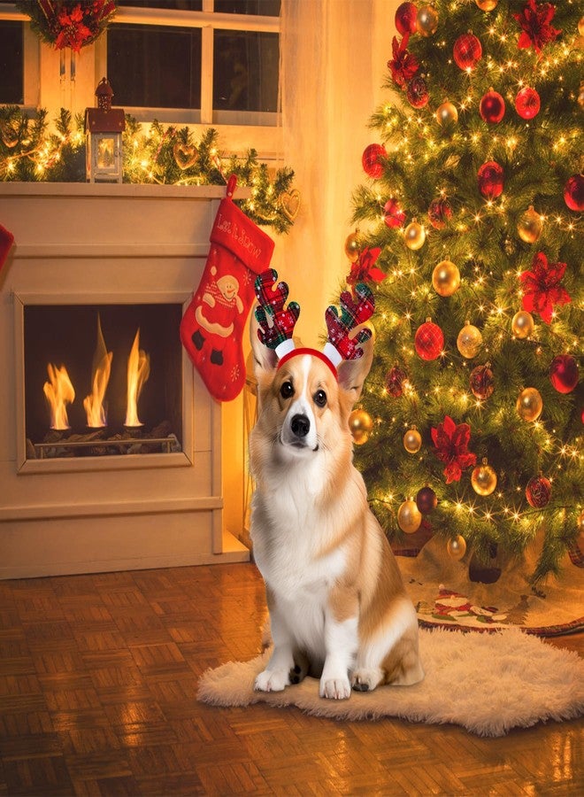 yeabwps 3Pcs Pet Christmas Headbands Dog Christmas Headbands Red Pet Christmas Costume Santa Hat Snowman Reindeer Antlers Puppy Dog Headbands for Small Medium Dogs Christmas Party Supplies Xmas Party Decor - Image 2