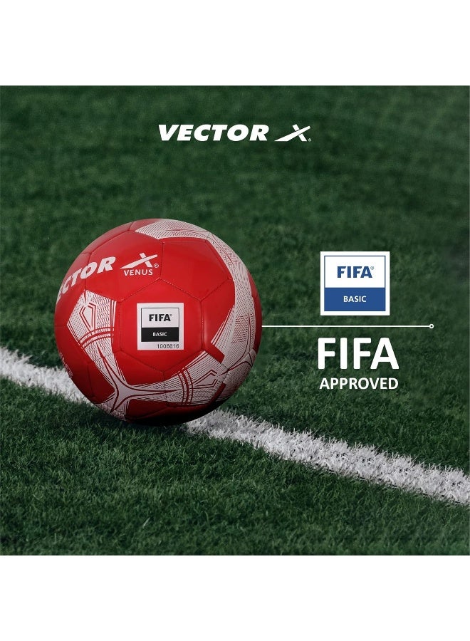 Vector X Venus Football – Size 5, Red/White, Durable Soccer Ball for Training & Match Play - Image 5