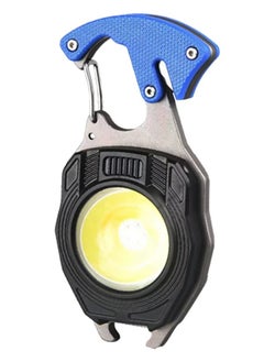 Generic 800 Lumens Rechargeable COB Keychain Flashlight - Multifunctional Pocket Light with Magnetic Base Bottle Opener and Emergency Modes for Camping Travel and Repairs | Blue  - Image 1