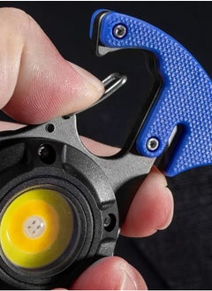 Generic 800 Lumens Rechargeable COB Keychain Flashlight - Multifunctional Pocket Light with Magnetic Base Bottle Opener and Emergency Modes for Camping Travel and Repairs | Blue  - Image 2