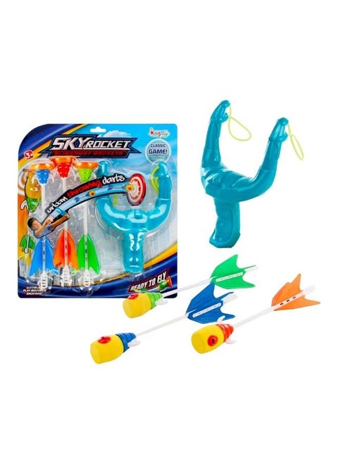 Skyrocket Slingshot With Throwing Darts Game Set For Kids