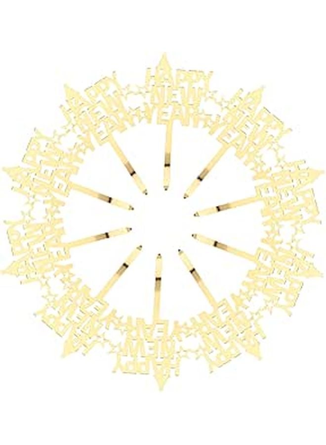 Reusable Year Cake Toppers Decorations 10pcs Cupcake Picks for Happy Year Party - Image 1