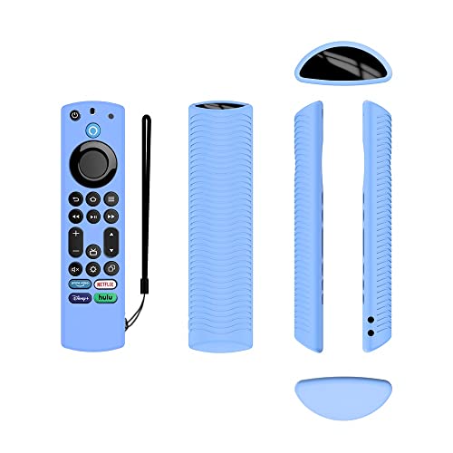 FiiMan Voice Remote Cover, Silicone Remote Case Compatible with Insignia Firetv Omni Series or TV 4-Series, Lightweight Anti Slip Shockproof Remote Cover Case with Lanyard (Blue Glow) - Image 5