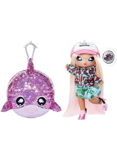 Na! Na! Na! Surprise Na! Na! Na! Surprise MGA Entertainment Na Na Na Surprise 2-in-1 Fashion Doll and Sparkly Sequined Purse Sparkle Series Krysta Splash, 7.5inch Surfer Doll (573760EUCALT)  - Image 3
