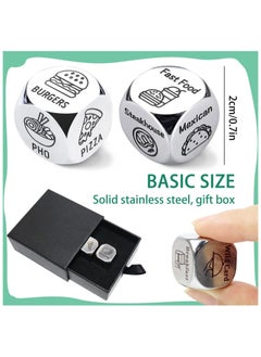 GMORO 2 Pcs Food Dice Game,Valentines Day Gifts for Him Multiple Food Choice Dice,Boyfriend Girlfriend Wedding Anniversary Engagement or Birthday Gifts  - Image 2