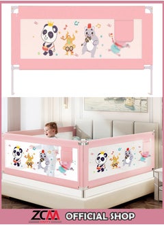 ZCM-HAPPY Crib guardrail Portable safety foldable adjustable height fall protection guardrail Toddler bed rail single side 180cm  - Image 1