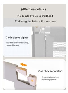 ZCM-HAPPY Crib guardrail Portable safety foldable adjustable height fall protection guardrail Toddler bed rail single side 180cm  - Image 5