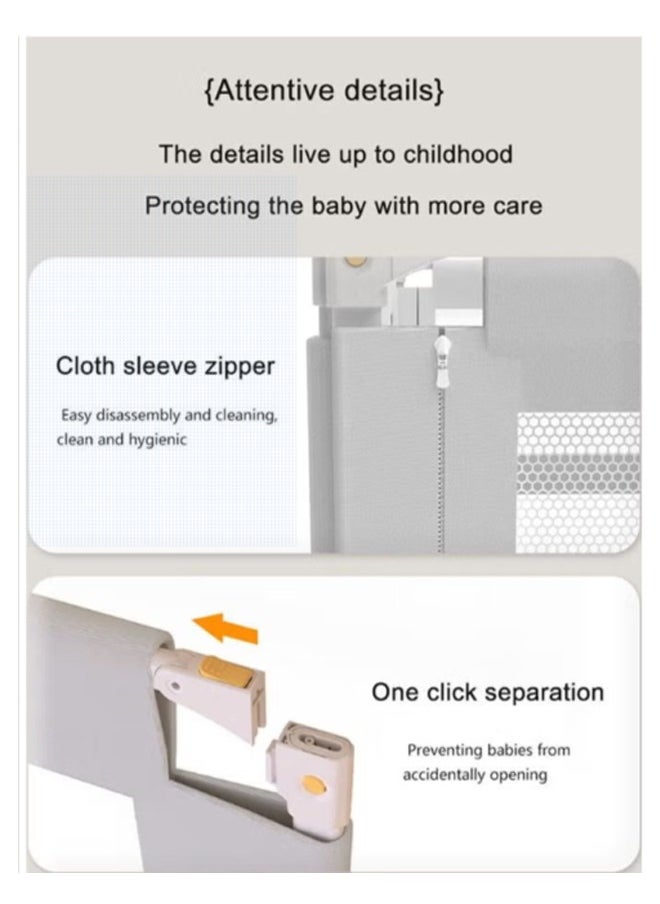 ZCM-HAPPY - Crib guardrail Portable safety foldable adjustable height fall protection guardrail Toddler bed rail single side 180cm - Image 1