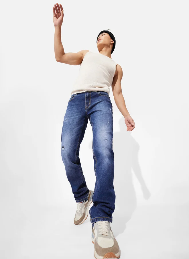 The Souled Store Men Slim Fit Denim Blue Jeans