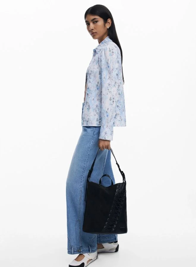 DESIGUAL Small corset-effect leather backpack