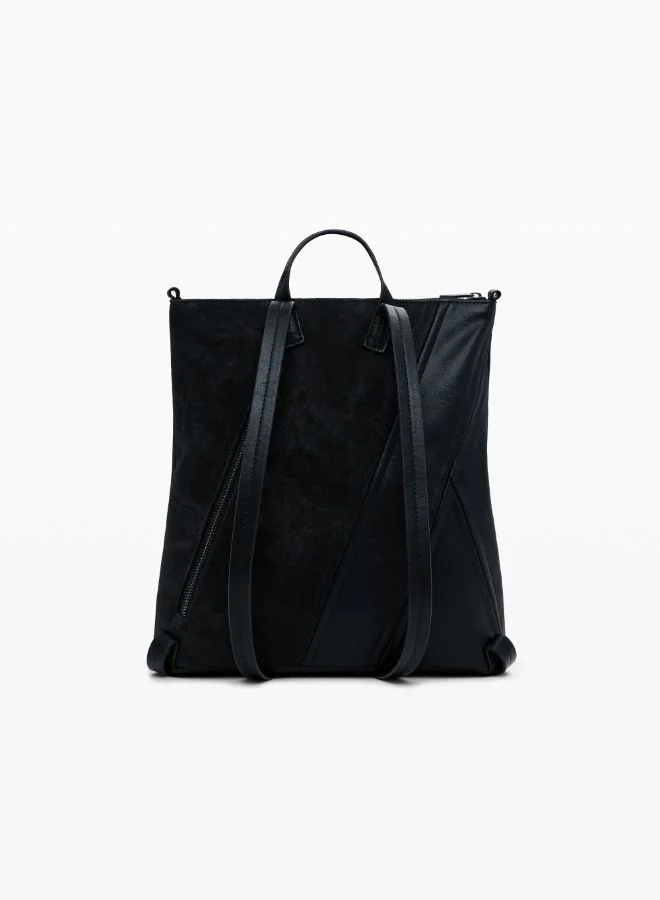DESIGUAL Small corset-effect leather backpack