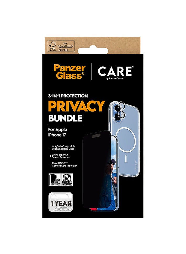 بانزرجلاس بكج حماية بانزر جلاس CARE يدعم MagSafe فلاقشيب 3 في 1 ايفون 17 - حفظ الخصوصية - Image 5