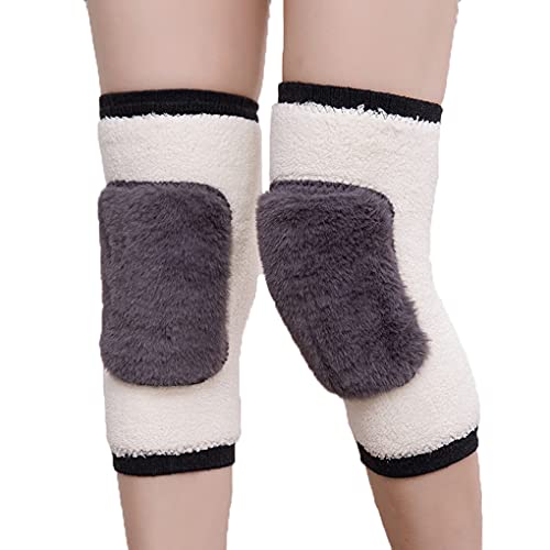 PURFUN Men Women Thick Wool Leg Warmers Winter Thermal Faux Fur Paded Rheumatic Arthritis Knee Braces Leggings Leg Sleeves Windproof Ski Cycling Running Long Knee Pad Wraps Leg Support Protecor - Image 1