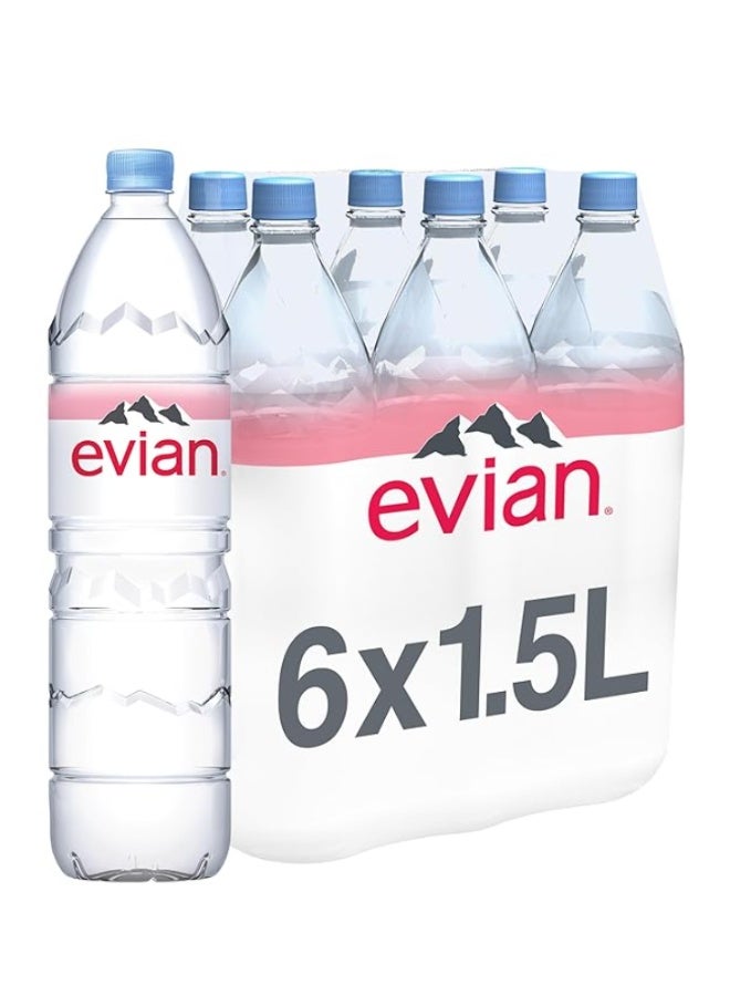 Evian Packed Mineral Water 6 x 1.5 Liter