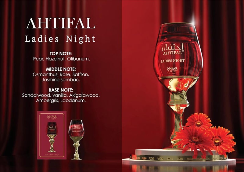Anfar 1950 Ahtifal Ladies Night Extrait de Parfum 100ml - Luxury Arabic Perfume for Women - Image 4