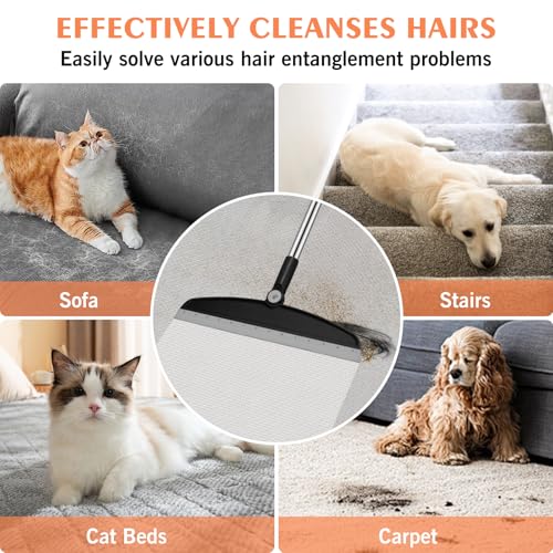 nacena Multifunction Silicone Broom, 54 Inch Long Handle Silicone Floor Squeegee Broom, Sweep and Scrape 2 in 1 Household Cleaning Broom for Floor, Bathrooms, Kitchens, Showers, Tile, Pet Hair, Black Grey - Image 5