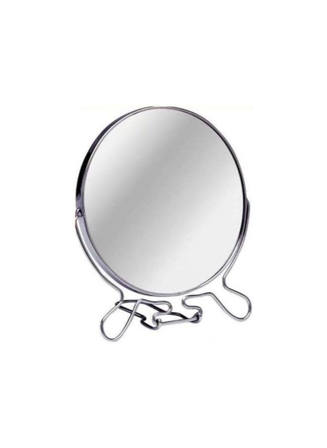 Generic Other Double-Sided Round Pedestal Mirror with Stainless Steel Floor Mount and Magnifying Effect  - Image 2