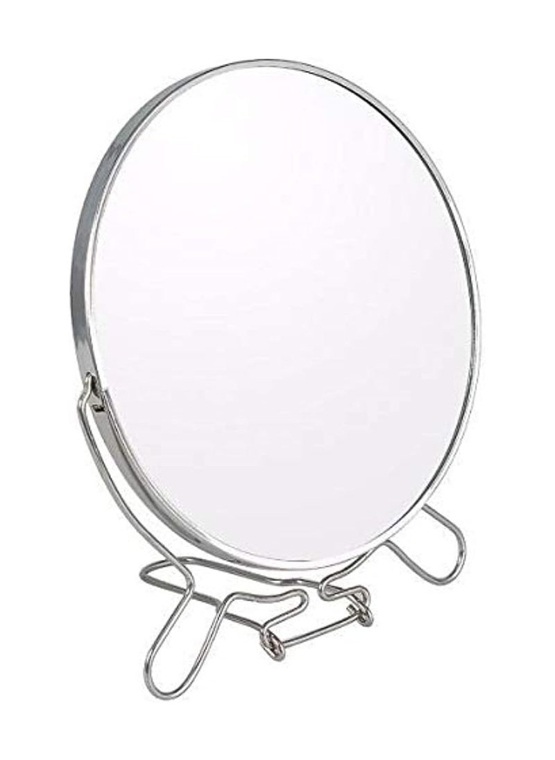 Generic Other Double-Sided Round Pedestal Mirror with Stainless Steel Floor Mount and Magnifying Effect  - Image 1