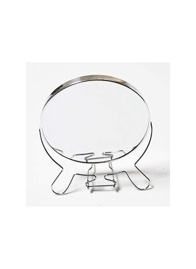 Generic Other Double-Sided Round Pedestal Mirror with Stainless Steel Floor Mount and Magnifying Effect  - Image 3