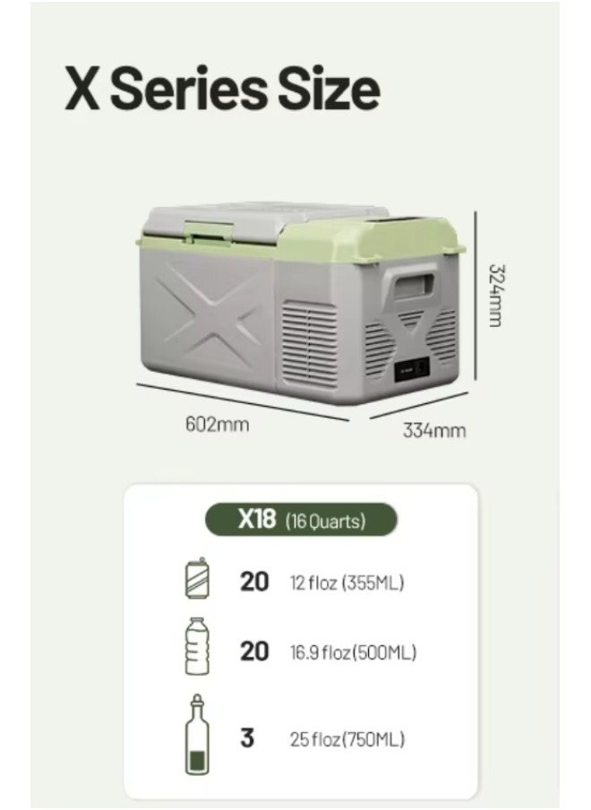 Alpicool - Alpicool X18 Portable Car Fridge, 18L，Small Fridge with Compressor Cooling,   Camping Accessories, -20°C Cooling Power! Keep Food Fresh, Enjoy Ice Drinks Anywhere，Perfect for Camping, RV Trips and Cozy Home Life - Image 1