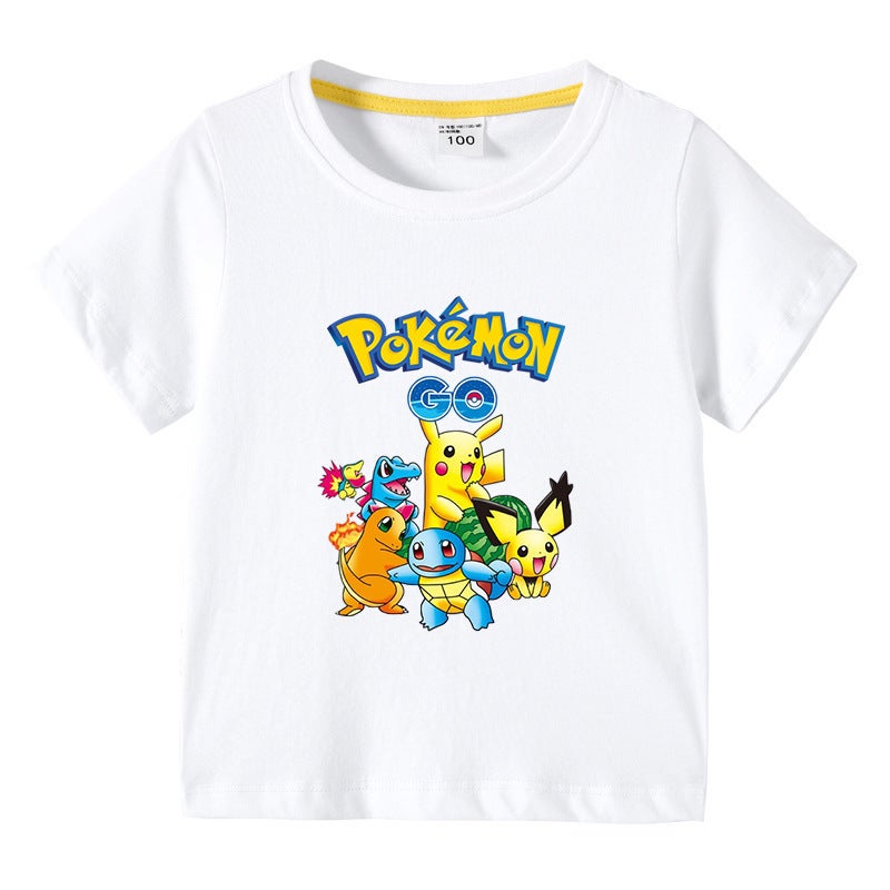 2023 New Children'S Clothing Children'S Summer Short-Sleeved T-Shirt Boys And Girls Pikachu Bottoming Shirt Baby Half-Sleeved T-Shirt Top - Image 4