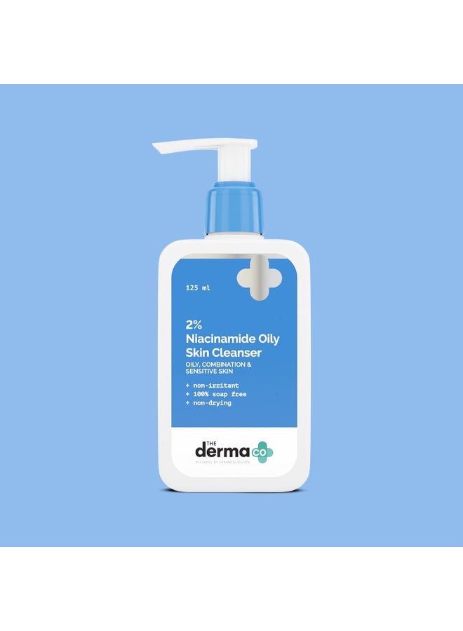 THE derma Co منظف البشرة ديرما كو 2% نياسيناميد للبشرة الحساسة والدهنية والمختلطة 125 مل غير مهيج | خالي من الصابون 100% | غير جاف | ينظف المكياج بلطف | مع 0.1% حمض ساليسيليك بالوزن المئوي - Image 2