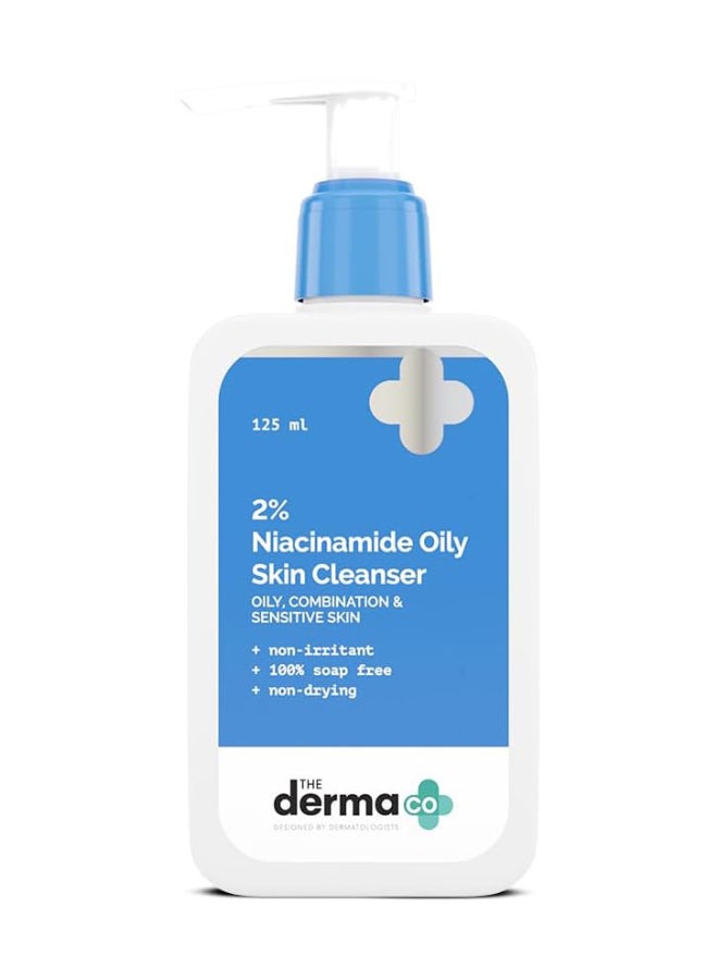THE derma Co منظف البشرة ديرما كو 2% نياسيناميد للبشرة الحساسة والدهنية والمختلطة 125 مل غير مهيج | خالي من الصابون 100% | غير جاف | ينظف المكياج بلطف | مع 0.1% حمض ساليسيليك بالوزن المئوي - Image 1