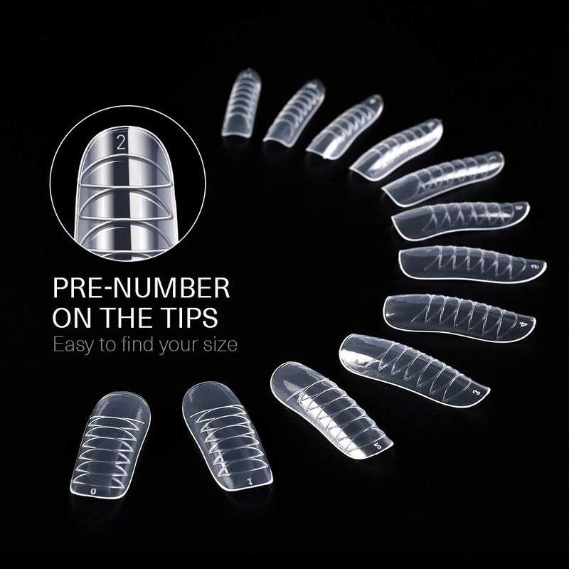 MODELONES Poly Extension Gel Dual Nail Form 120pcs Coffin Nails Clear Ballerina Nail Tips Full Cover - Image 3