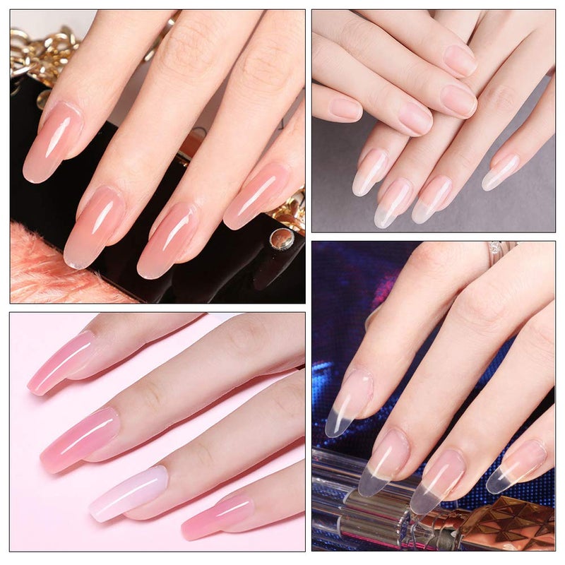 MODELONES Poly Extension Gel Dual Nail Form 120pcs Coffin Nails Clear Ballerina Nail Tips Full Cover - Image 2