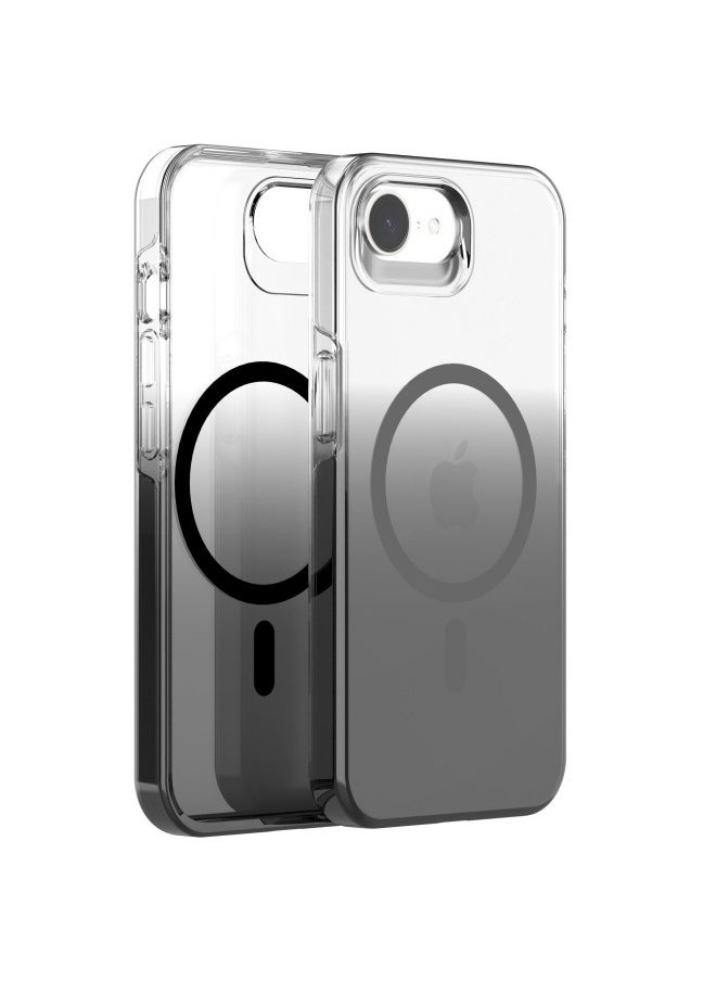 General Suitable for iPhone 16E magnetic mobile phone case gradient transparent black anti-scratch hand anti-yellow pc anti-fall protective case  - Image 1