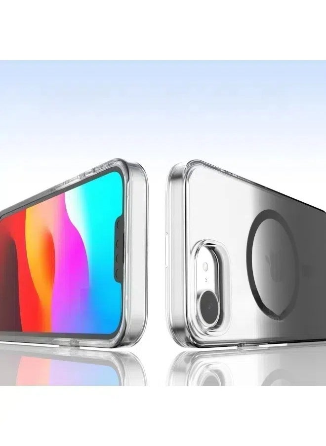 General Suitable for iPhone 16E magnetic mobile phone case gradient transparent black anti-scratch hand anti-yellow pc anti-fall protective case  - Image 2