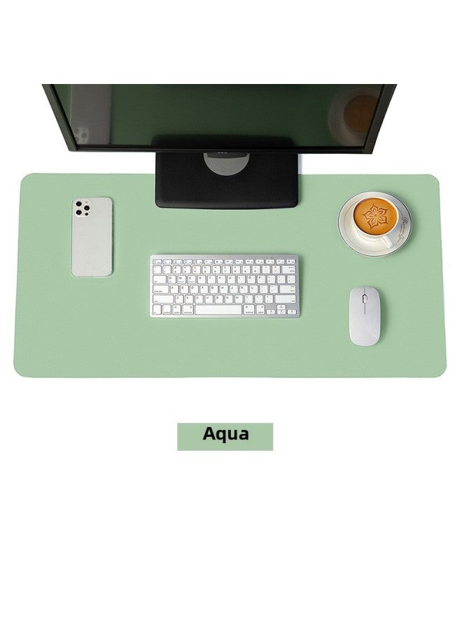 Extra Large Computer Desk Mat Waterproof Leather Mouse Pad Logo Customizable Dining Table Placemat Digital Pattern-Color:100 * 50cm Sewing Line-Pattern:Single-sided Water Green  - Image 1