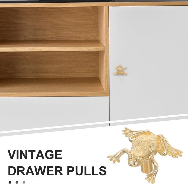 Vintage Brass Frog Cabinet Knobs Retro Animal Drawer Pulls For Kitchen Bathroom - Image 4