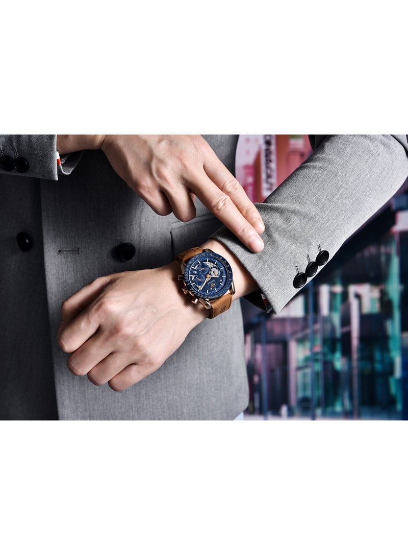BENYAR Watches for Men Luxury Quartz Water Resistant Watch Men's Chronograph Genuine Leather Strap 5120  - Image 5