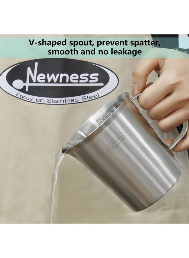 Newness Stainless Steel Measuring Cup, Metal Measuring Cup with Handle (Upgraded, 3 Marking Including Cup/ML/Ounce Scale), 16 Ounces (0.5 Liter, 2 Cup) - Image 4