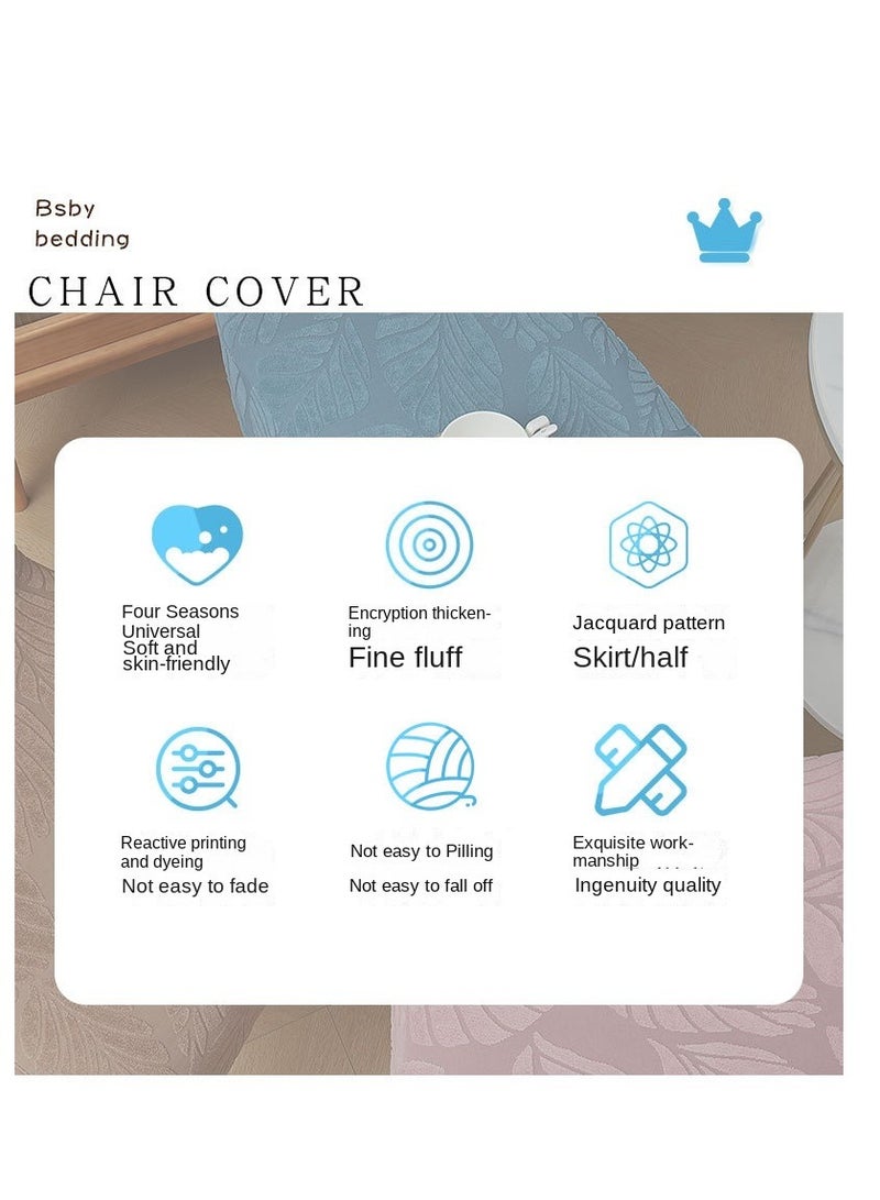 Bluejw Jacquard Skirt Elastic Chair Cover Set Flounces Trim Soft Decorative Luxurious Solid Farmhouse Vintage Washable Soft Stretch Dining Seat Slipcover Removable Parsons Chair Protector - Image 3