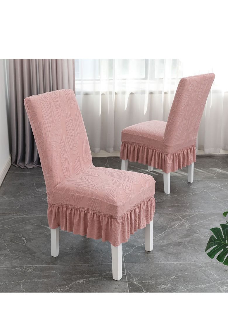 Bluejw Jacquard Skirt Elastic Chair Cover Set Flounces Trim Soft Decorative Luxurious Solid Farmhouse Vintage Washable Soft Stretch Dining Seat Slipcover Removable Parsons Chair Protector - Image 2