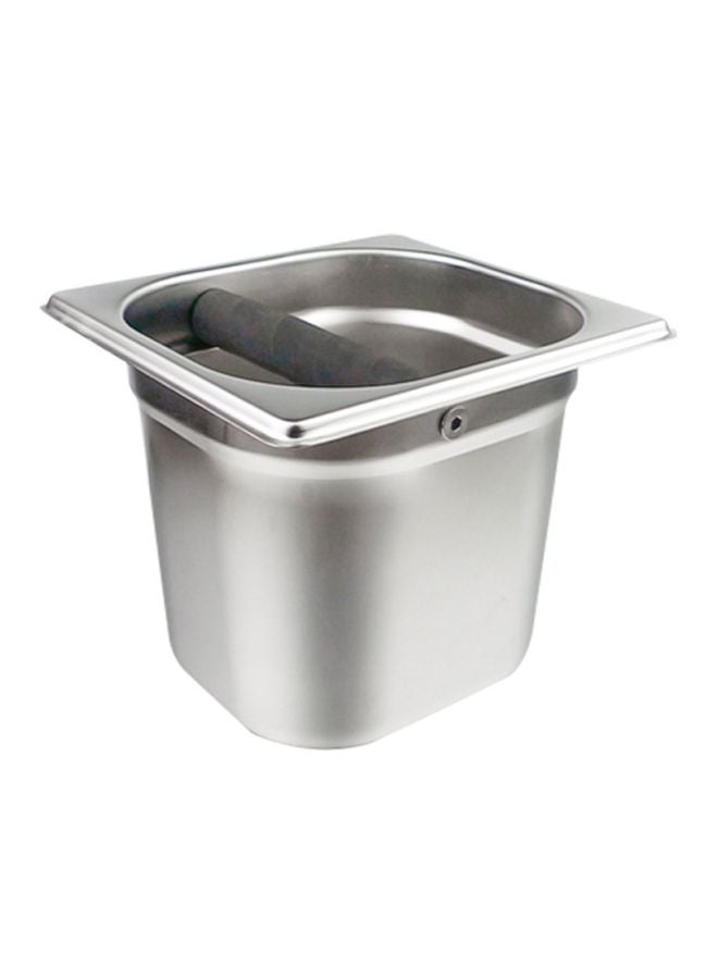 Alyashmac Stainless Steel Coffee Knock Box Container Silver 20.0x20.0x17.0mm - Image 1