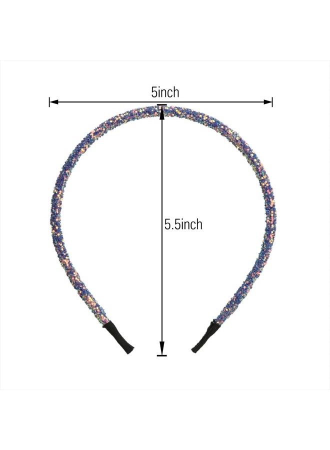 XIMA 14pcs Glitter Headbands for Girls Skinny Sparkle Hairbands Women Hair Loop Hair Accessories - Image 4