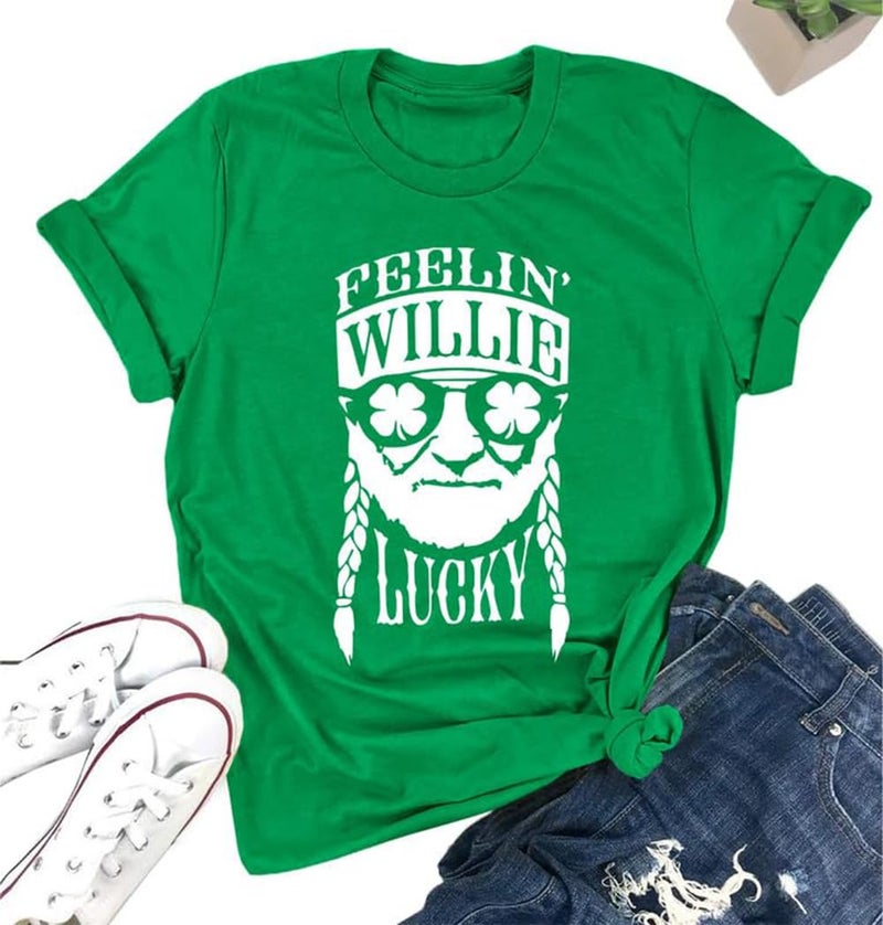 Bealatt St. Patricks Day Shirts for Women Shamrock Feelin Lucky Charms Green Shirts Irish Saint Patricks Day Shirt Green L - Image 1