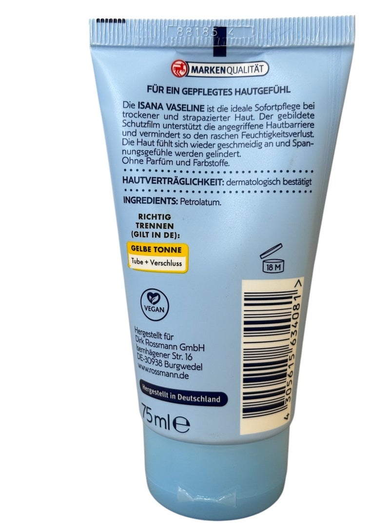 isana German Brand, ISANA Intensive Care Vaseline, 75 ml, Perfect for stressed skin. - Image 3