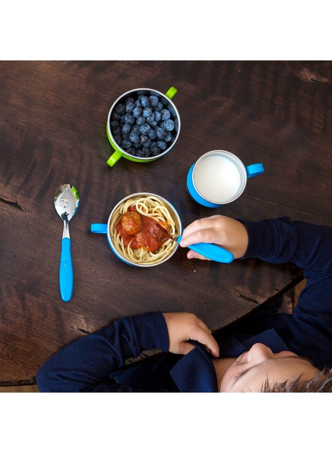 Innobaby Din Din Smart EZ Grip Spoon and Fork with Carrying Case, Utensil Set for Kids and Toddlers, BPA Free (Blue) - Image 5