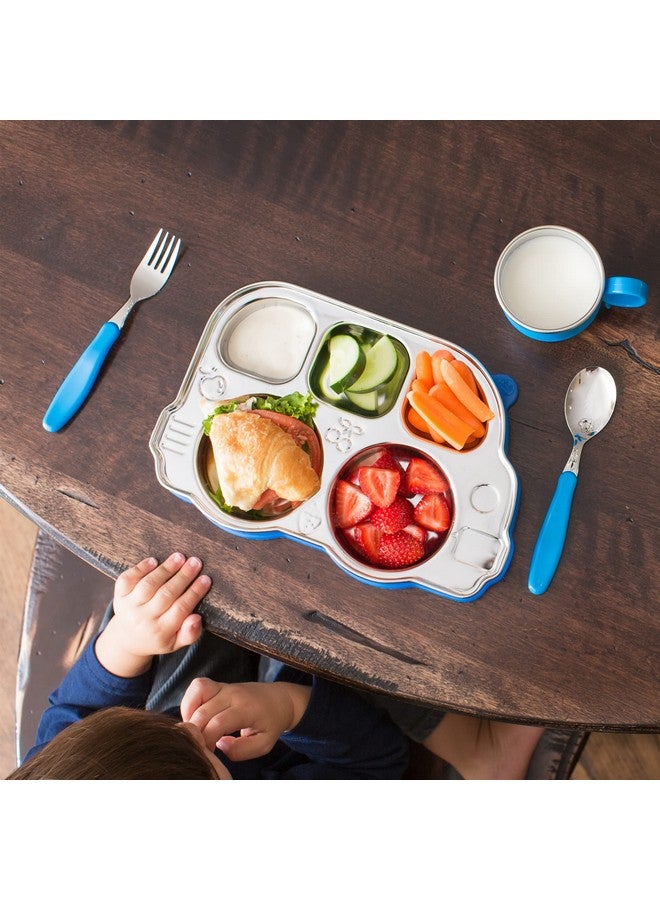 Innobaby Din Din Smart EZ Grip Spoon and Fork with Carrying Case, Utensil Set for Kids and Toddlers, BPA Free (Blue) - Image 4