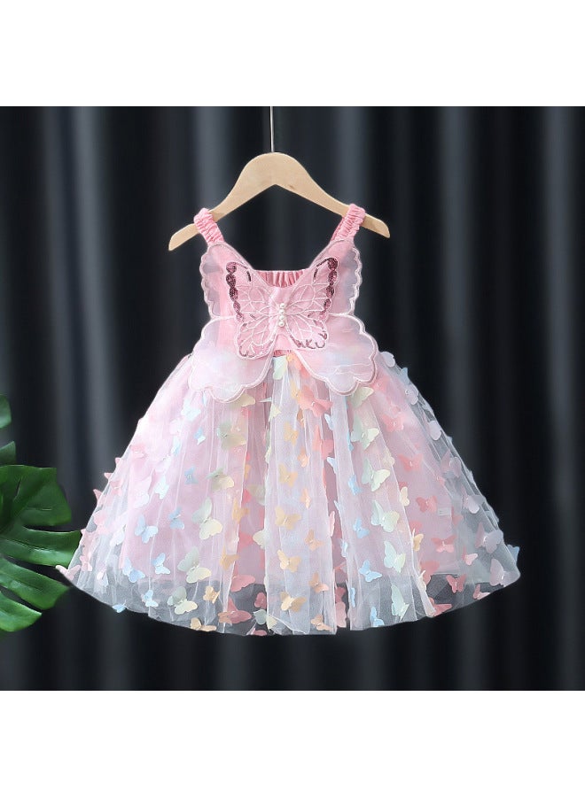 3D Butterfly Wings Sleeveless Princess Summer Dress