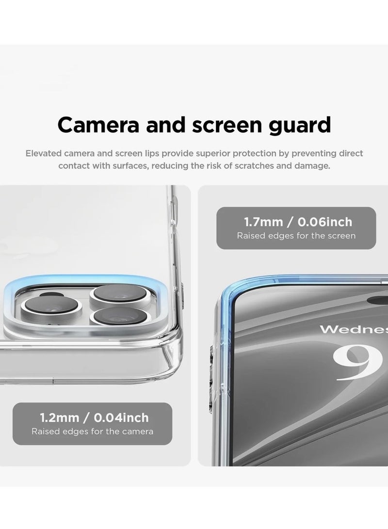 كريستال جراب هاتف شفاف لهاتف آيفون 16 برو ماكس - غطاء TPU صلب فائق النحافة ومقاوم للصدمات، جراب خلفي شفاف مقاوم للاصفرار مع حماية للكاميرا - Image 3
