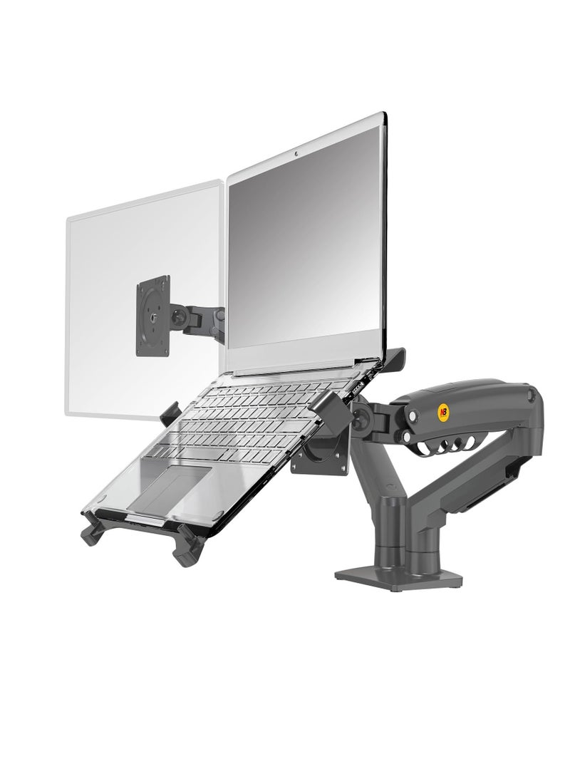 NB - North Bayou F160-FP Full Motion Dual Monitor & Laptop Stand - Image 1