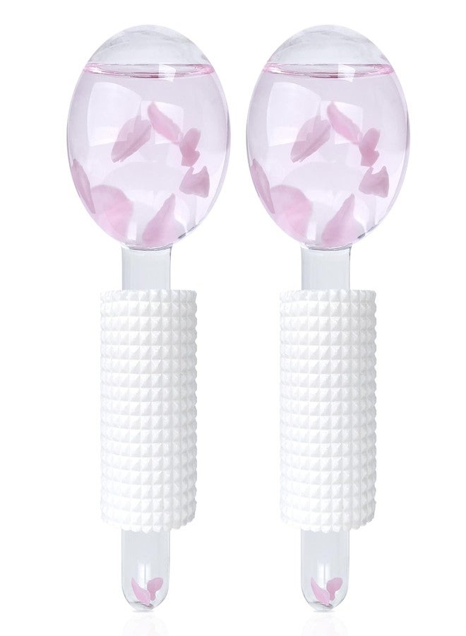 YIowcoo Ice Globes & Ice Roller for Face and Eyes - Facial Massage Tools for Skin Care, Reduce Wrinkles & Puffiness, Cooling Globes & Roller Ball for Glowing Skin 2PCS (Pink) - Image 1